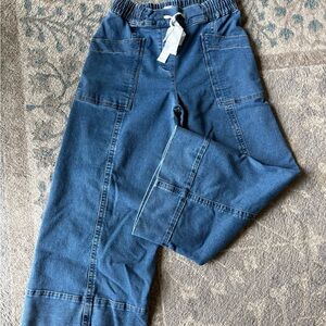 Maeve Denim Blue Elastic Waist Pants